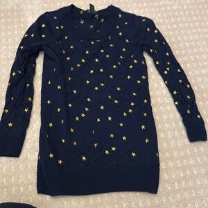 J. Crew navy sweater with stars